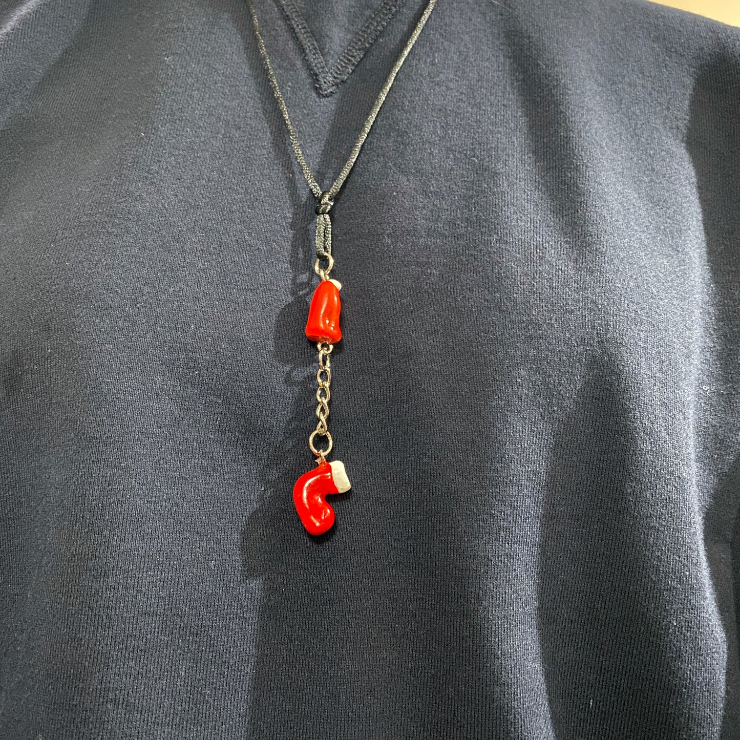 Christmas Hat Necklace, Adjustable Length